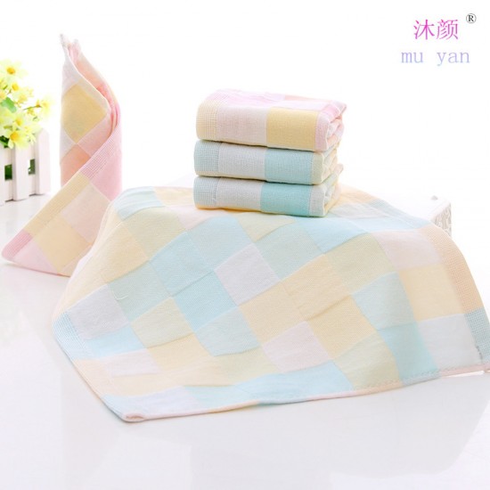 Wholesale of pure cotton gauze square towels, handkerchiefs, napkins, baby and children's daily necessities, double-layer colorful checkered gauze small square towels Wholesale of pure cotton gauze square towels, handkerchiefs, napkins, baby and children's daily necessities, double-layer colorful checkered gauze small square towels