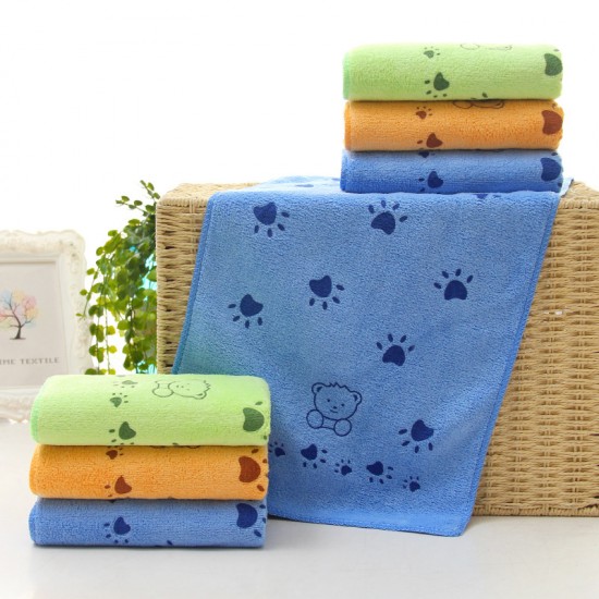 Ultra-fine fiber polyester and brocade 400g children's towel, cartoon printed small towel, super absorbent and super soft, 25*50 Ultra-fine fiber polyester and brocade 400g children's towel, cartoon printed small towel, super absorbent and super soft, 25*50