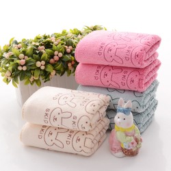 Ultra-fine fiber polyester and brocade 400g children's towel, cartoon printed small towel, super absorbent and super soft, 25*50