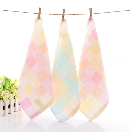 Wholesale of pure cotton gauze square towels, handkerchiefs, napkins, baby and children's daily necessities, double-layer colorful checkered gauze small square towels Wholesale of pure cotton gauze square towels, handkerchiefs, napkins, baby and children's daily necessities, double-layer colorful checkered gauze small square towels