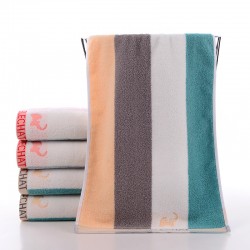 130g pure cotton towel with thickened color strips, pre-treated to prevent shedding, supermarket gift, street stall, household bath towel