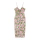 2110 Summer new women's dress with European and American style halter V-neck, flower print, high-waisted single-breasted slit 2110 Summer new women's dress with European and American style halter V-neck, flower print, high-waisted single-breasted slit