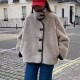 2024 Cross-border women's clothing wholesale with European and American style, fashionable and versatile French casual fleece stand-up collar loose lambskin coat 2024 Cross-border women's clothing wholesale with European and American style, fashionable and versatile French casual fleece stand-up collar loose lambskin coat
