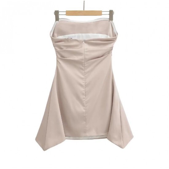22092 Early Autumn new women's wear, European and American style French sexy slimming waist-cinching dress, elegant fishbone strapless dress 22092 Early Autumn new women's wear, European and American style French sexy slimming waist-cinching dress, elegant fishbone strapless dress