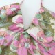 2110 Summer new women's dress with European and American style halter V-neck, flower print, high-waisted single-breasted slit 2110 Summer new women's dress with European and American style halter V-neck, flower print, high-waisted single-breasted slit