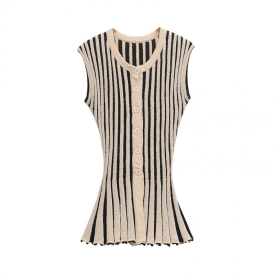 Amazon Foreign Trade Wholesale 2025 Spring New Women's Clothing, European and American style sexy sleeveless fitted knitted dress for women Amazon Foreign Trade Wholesale 2025 Spring New Women's Clothing, European and American style sexy sleeveless fitted knitted dress for women