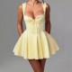 A new cross-border women's summer sweet lace halter dress with a back drawstring and a sexy, slimming mini skirt for women
