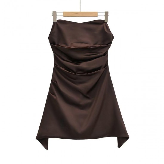 22092 Early Autumn new women's wear, European and American style French sexy slimming waist-cinching dress, elegant fishbone strapless dress 22092 Early Autumn new women's wear, European and American style French sexy slimming waist-cinching dress, elegant fishbone strapless dress