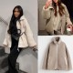 2024 Cross-border autumn/Winter women's clothing: European and American style, fashionable, loose and warm, color-blocking double-zipper faux lambskin coat 2024 Cross-border autumn/Winter women's clothing: European and American style, fashionable, loose and warm, color-blocking double-zipper faux lambskin coat