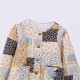 5756 Early Autumn new women's clothing, European and American style round-neck color-blocked small floral long-sleeved cotton-padded jacket
