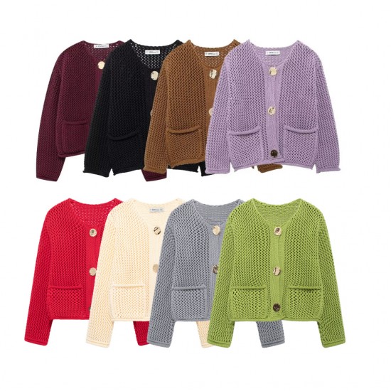 13-color Amazon bestseller 2024 Spring and Autumn new women's clothing, European and American style pocket sleeveless short knitted vest 13-color Amazon bestseller 2024 Spring and Autumn new women's clothing, European and American style pocket sleeveless short knitted vest