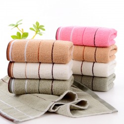 Wholesale of three-segment pure cotton towels, absorbent, soft, plain color gifts, embroidered household face towels, all cotton