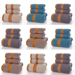 Cross-border all-cotton towels, pure cotton bath towels, square towels, three-piece towel sets, household gift boxes, factory direct sales, thickened bath towels