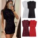 Wholesale sequined mini skirt 2025 Spring European and American style cross-border party sleeveless sequined slimming mini dress